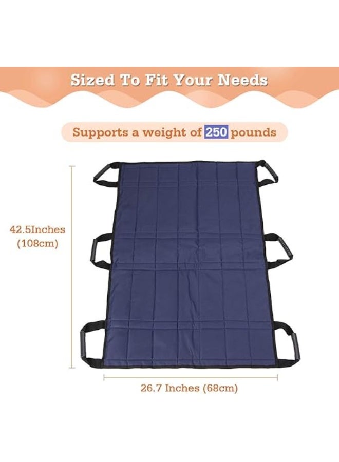 ملاية مرتبة بنمط لوح لنقل وتحريك المريض بطبقات منزلقة وتصميم متوافق مع سرير المستشفى لشخص طريح الفراش، مناسب لمنع تقرحات السرير وسهولة تغيير الموضع لكبار السن 6 مقابض - Image 2